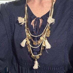 Gold tassel necklace